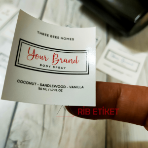 Parfüm Şişesi Etiketi (Beyaz Sticker Plastik)
