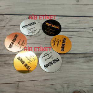 Yuvarlak (Daire-Elips) Metal Parfüm Şişesi Etiketi