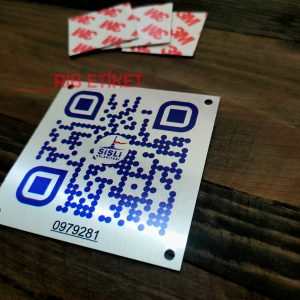 Alüminyum Etiket - QR Kod Barkod Seri Numaralı Metal Etiket (Demirbaş etiketi)